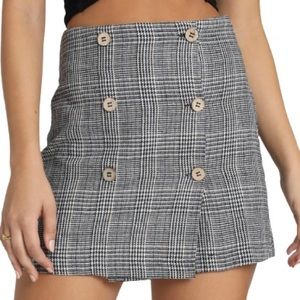 showpo thoughts of you check mini skirt